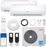 TOSOT 36,000 BTU Dual 2 Zone Mini Split Air Conditioner with Heat Pump, 21 SEER2, 230V, Wifi Enabled Ductless Inverter Split System with 16.4 ft Copper Line Set, 18,000 +18,000 BTU, Muse Series