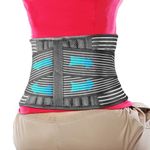 FESAS Breathable Back Brace with Lumbar Pad - Support Belt for Lower Back Pain Relief, Suitable for Women & Men, Ideal for Herniated Disc & Sciatica (Black, Small/Medium(Pack of 1))