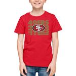 Team Fan Apparel NFL Youth Repeating Logo Football T-Shirt Unisex Tag Free Comfortable, Kids Boys Girls, Lightweight Soft, Red, Large