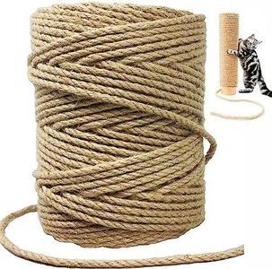 Sisal Rope for Cat Scratcher Replacement Rope for Cat Scratch Post, 1/4in 164Ft Cat Tree Roper Twine for Cat Rope Scratching Post, Hemp Rope Jute String for Repairing, Recovering or DIY Cat Scratcher