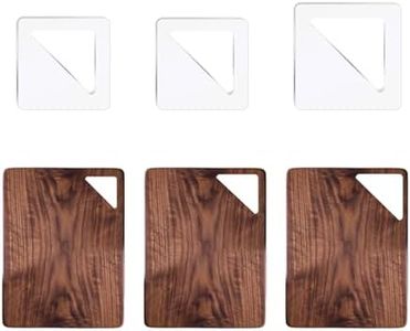 Betagt 3 Pcs Triangle Cutting Board Template, 2/2.5/3 Inch Charcuterie Board Handle Template, Acrylic Router Templates for Woodworking, 5mm Thick Woodworking Tracing Stencils Guide Tool for Kitchen
