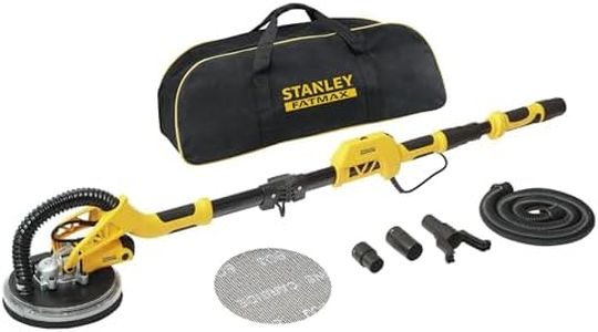 STANLEY FATMAX 750W drywall sander (225mm) with storage bag and 120G mesh grinding wheel, SFMEE500S-QS, Black & Yellow