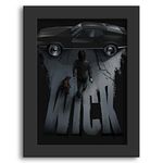 DmcreativityCraft John Wick Hollywood Movie Posters Framed Poster for Wall Hanging Multicolor Living Room, Bedroom and Desk Decor with 1 inch Thick Matt Black Frame (9.5 X 12.5 Inches)