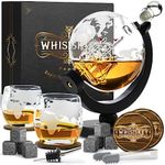 Whisiskey - Whisky Carafe - Globe - Decanter - Whiskey Set - 900 ml - Gifts for Men - Christmas Gifts - Includes 8 Whisky Stones, 2 Whisky Glasses