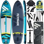 Flypark 10'8/11'x35'' Fishing&Family Stable Inflatable Paddle Boards, Extra Wide SUP Paddleboard Inflatable, 430lb/3 People, Stand Up Paddle Board for Adults, Camera Mount, Shoulder Strap, Rod Holder