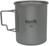 Kuvik Titanium Cup with Lid 550ml (18.6 oz) - Ultralight and Compact Pot for Backpacking, Camping, and Survival