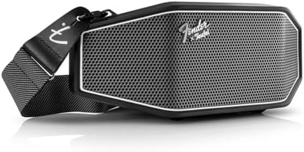 Fender x Teufel ROCKSTER CROSS Portable Wireless Bluetooth Speaker – Rugged, Waterproof, 16 Hours of Battery, Powerful Stereo Sound, Subwoofer, Built-in Power Bank, Fender Guitar Strap (Black & Steel)