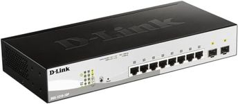 D-Link 10-Port Gigabit Smart Managed PoE+ Switch | 8 PoE+ Ports (65W) + 2 SFP Ports | L2+ | VLANs | Web Managed | Surveillance Mode | Desktop or Rackmount | Fanless | NDAA Compliant (DGS-1210-10P)