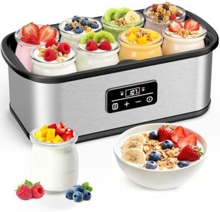 Yogurt Maker with 1-48H Time & 68-127℉ Temperature Control, Yogurt Maker Machine with Auto-off, Make Healthy Yogurt with Full Probiotics, 8×6oz Glass Jars