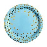 HiPPITY HOP The party collective Blue 9 Inch Polka Dot Disposable Paper Plate (Pack of 10)