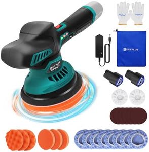 Cordless Car Polisher Kit with 2PCS 12V 2.0Ah Battery, 2800-5500 RPM, 6 Variable Speed, 125mm Base for Car Care Furniture Polishing Sanding