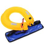 Inflatable Life Waist Bag Adjustable Inflatable Life Jacket Belt with Reflective Tapes and Whistle(blue)