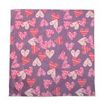 CTM Plaid and Polka Dot Heart Bandana, Purple