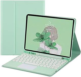 Color Touch Keyboard Case for Fire HD 10 Tablet 10.1" (13th Generation 2023 Release),Cute Round Key Magnetic Detachable Keyboard Cover (Mint Green)