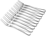 BSTMOME 10 Pack Stainless Steel Forks,Escargot Forks 2 Prong Tasting Appetizer Forks Portable Cocktail Salad Fruit Forks for Weding Party Travel,5 Inches