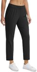 Seamaid Women's Golf Pants with Deep Pockets 7/8 Stretch Athletic Travel Pants for Casual Lounge Black L