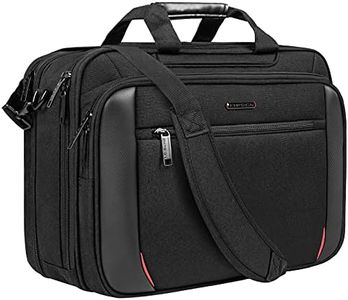 EMPSIGN Laptop Case Briefcase, 17.3 Inch Laptop Bag Expandable Messenger Bag for Men & Women Water Repellent, RFID Blocking Shoulder Bag Canvas Bag for Work, Business Travel