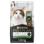 Purina Pro Plan LiveClear Allergen Reducing Indoor Dry Cat Food, Turkey & Rice - 1.45 kg Bag