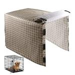 Shienfir Dog Crate Cover, Pet Cover Sunshade, Waterproof Oxford Cloth Pet Kennel Cover, Dog Kennel Cover, Dog Cage Protector, Pet Shaded Cover, Dog Crate for Wire Dog Crate Brown L