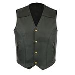 Leather Motorcycle Vest for Men and Women Funk with Concealed Carry Gun Pocket Riding Club Black Biker Vests with Concealed Carry Gun Pocket Cruise Vintage