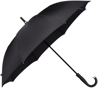 LifeTek FX1 54 Inch Windproof Golf Large Umbrella for 2 Person, Cane Style, Automatic Open Mechanism & Comfortable Grip, Sturdy Wind Resistance, Quick Drying, Sun Blocking and Rain Protection - Black
