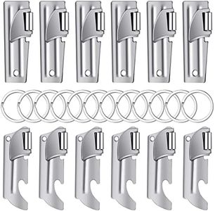 Military Can Openers with Key Ring, 2 Styles Stainless Steel Camping Can Opener Military Can Openers Portable Can Opener for Travel, Camping (12 Pieces)