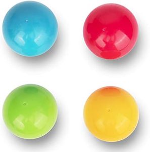 Playkidiz Super Durable Replacement Balls for Pound a Ball, Assortment of 4 Different Colored 1.75" Diameter Plastic Balls That Fit Most Pound a Ball Toys.