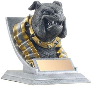 Bulldog Mascot Trophy with 3 Lines of Custom Text