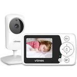 VTimes Baby Monitor with Camera and Audio, Video Baby Monitor No WiFi Night Vision, 2.4" LCD Screen Portable Baby Camera VOX Mode Pan-Tilt-Zoom Alarm and 1000ft Range, Ideal for Baby/Elderly/Pet