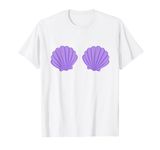 Mermaid Purple Seashell Bra Cartoon Graphic T-Shirt