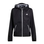 adidas Unisex-Kids Wind.RDY Windbreaker, Black/Reflective Silver/Grey, Large