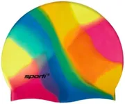 Sporti Multi Color Silicone Swim Cap - Yellow/Blue/Pink