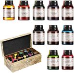 GC Fountain Pen Ink - Set of 10 Colours x 20ml Ink Bottles - Non-Carbon Ink Refill for Dip Pen - for Calligraphy, Journaling, Writing, and Drawing GC-710