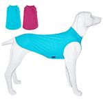 Kickred 2 Pack Dog Cooling Shirts, Ice Pet Vest Dog Clothes for Instant Cooling, Ultra Lightweight Breathable Sleeveless T-Shirts for Large Dogs Boy Girl, Purple+Blue (M)