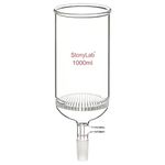 stonylab Glass Buchner Filtering Funnel, Borosilicate Glass Plate Filter Funnel with 9 mm Hose Connection and 24/40 Standard Joint for Filter Test, 1000 ml