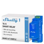 Shelly Pro 1 - WiFi & Bluetoooth 1 Channel Smart Relay Switch with Dry Contacts, Home Automation, Compatible with Alexa & Google Home, iOS Android App, No Hub Required, Remote Control &Timer Schedule