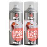 GLEAN Sticky Stuff Remover Gel Spray | 2x400ml | Goo Dissolver | Removes The Goo, Glue, Adhesive Remover, Labels, Chewing Gum | Multi-Surface: Wood, Glass, Metal, Tiles, Fabric, UPVC Cleaner
