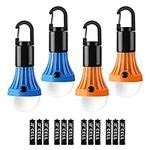 Lepro Camping Lights, Battery Powered Tent Lights, Warm White and Daylight Modes, Camping Accessories, Hanging Camping Lantern, Battery Lights for Power Cuts, Pack of 4 (AAA Battery Included)