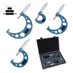 Beslands Outside Micrometer Set 0-1", 1-2", 2-3", 3-4"Range, 0.001" Graduation (4 Piece Set)