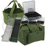 NGT Carp Fishing 4+1 Tackle Box Set + Quickfish Carryall Stiff Rig Wallet & Bowl