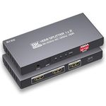 HDMI Splitter 1 in 2 Out 4K 120Hz, 8K HDMI Splitter 1 in 2 Out Support 8K@60Hz, 4K@120Hz, HDMI 2.1, EDID, HDCP2.3, with Audio Extractor, for PS4/5, Xbox, Fire Stick, Blu-ray Player, Hue HDMI Sync Box