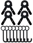 AR500 Steel Target Hangers and Gong Targets Combo Pack, CJEMIX Gong Target Hanging Kit (8 Hooks and 4 Brackets)