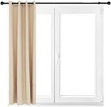 Sunnydaze 52 x 107.5-Inch Indoor/Outdoor Room-Darkening Curtains with Grommet Top - Includes Tieback - Beige