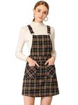 Allegra K Women's Saint Patrick's Day Adjustable Strap Above Knee Overall Dress Suspender Skirt Black-Brown X-Large