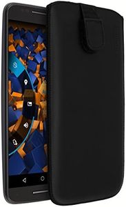 mumbi Genuine Leather Case Compatible with Motorola Moto X Style Black