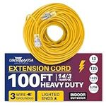 100ft Power Extension Cord Outdoor 