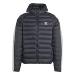 adidas Originals Men's Padded Hooded Puffer Jacket, Black/White, Small