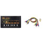 Korg - MONOTRON-DELAY Analog Ribbon Synth with Delay Effect and Built-in Speaker & SQ-CABLE6-75cm Mini Jack Patch Leads with Two Adaptors - Pack of 6 - Mixed Colours