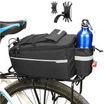 ZIMFANQI Bike Rear Rack Bag 10L Insulated Bike Trunk Cooler Bag Reflective Bicycle Rear Seat Cargo Bag Water Resistant Bike Panniers Bag Cycling Luggage Bag Shoulder Bag with Silicone Phone Holder