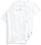 POLO Ralph Lauren Men's Classic Fit Cotton Crew Undershirts 3-Pack, White/Cruise Navy, X-Large